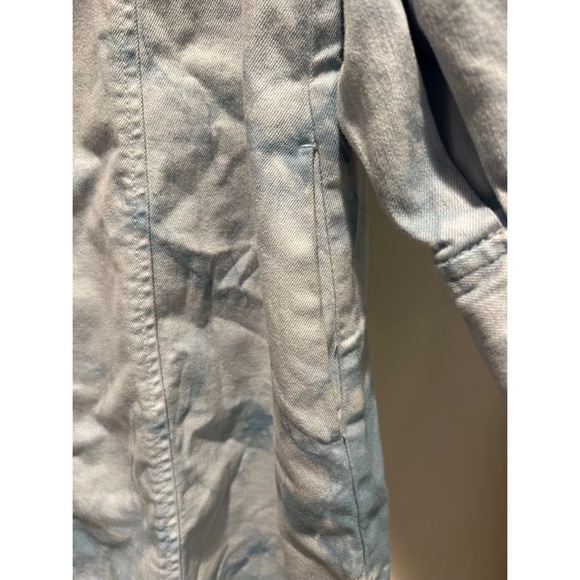 Something Navy Tie Dye Puff Sleeve Denim Dress - Picture 5 of 6